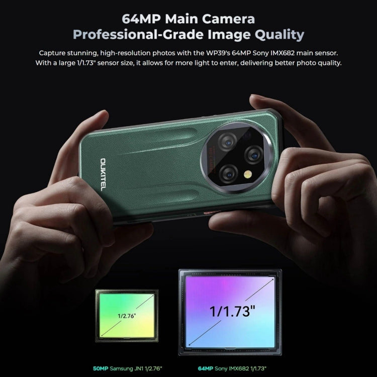 Oukitel WP39 Pro 5G Rugged Phone, 6GB+256GB, Night Vision, Fingerprint Identification, 6.6 inch MediaTek Dimensity 6100+ Octa Core, NFC, OTG, Network: 5G, WP39 5G Oukitel WP39 Pro 5G Rugged Phone, 6GB+256GB, Night Vision, Fingerprint Identification, 6.6 inch MediaTek Dimensity 6100+ Octa Core, NFC, OTG, Network: 5G, WP39 5G